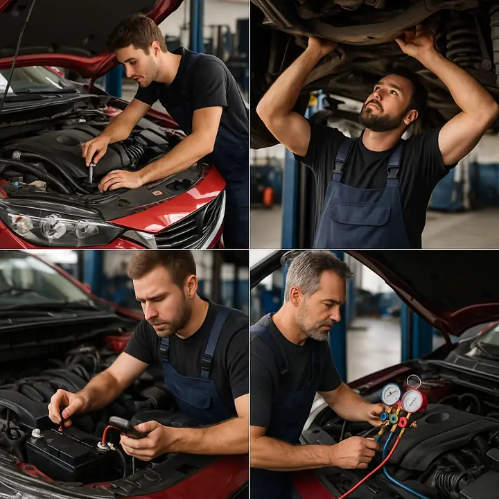 Battery replacement and electrical testing