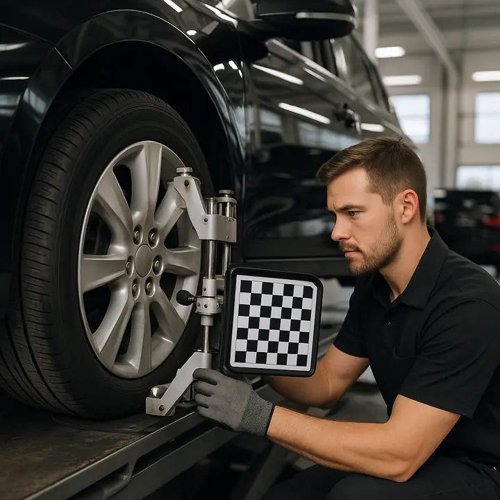 Frame measurement on collision damaged car